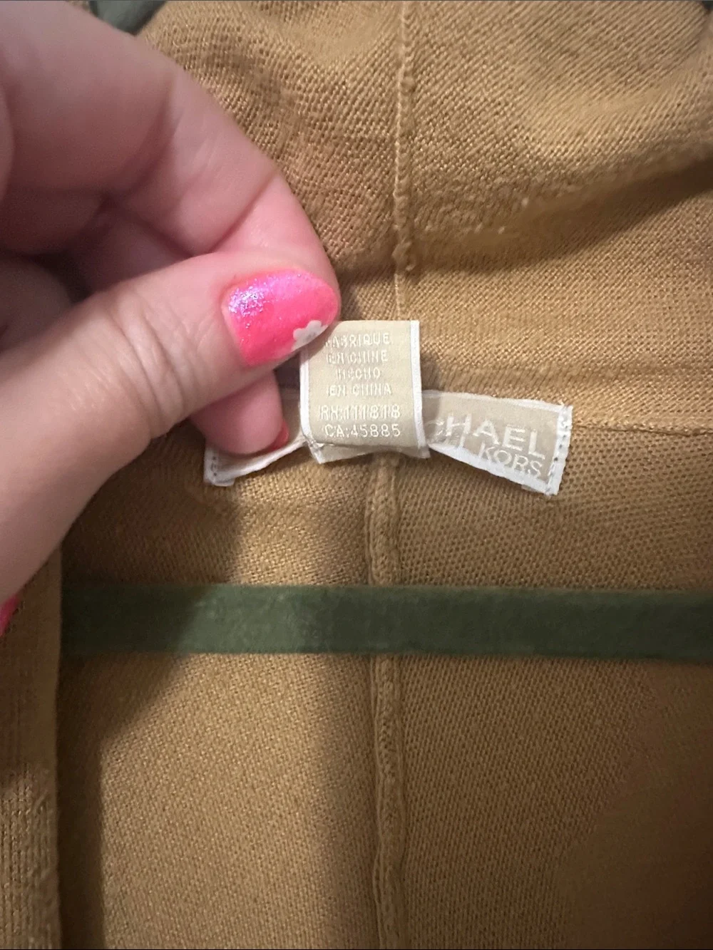 Michael Kors XL Women's Open-Front Mustard Cardigan